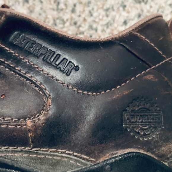 CAT CATERPILLAR Leather Sneakers Casual Trainers Shoes Mens - Picture 6 of 7